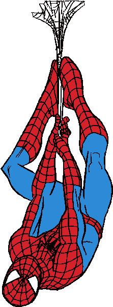 Spiderman Clip Art - Spiderman Hanging From Web (248x617)