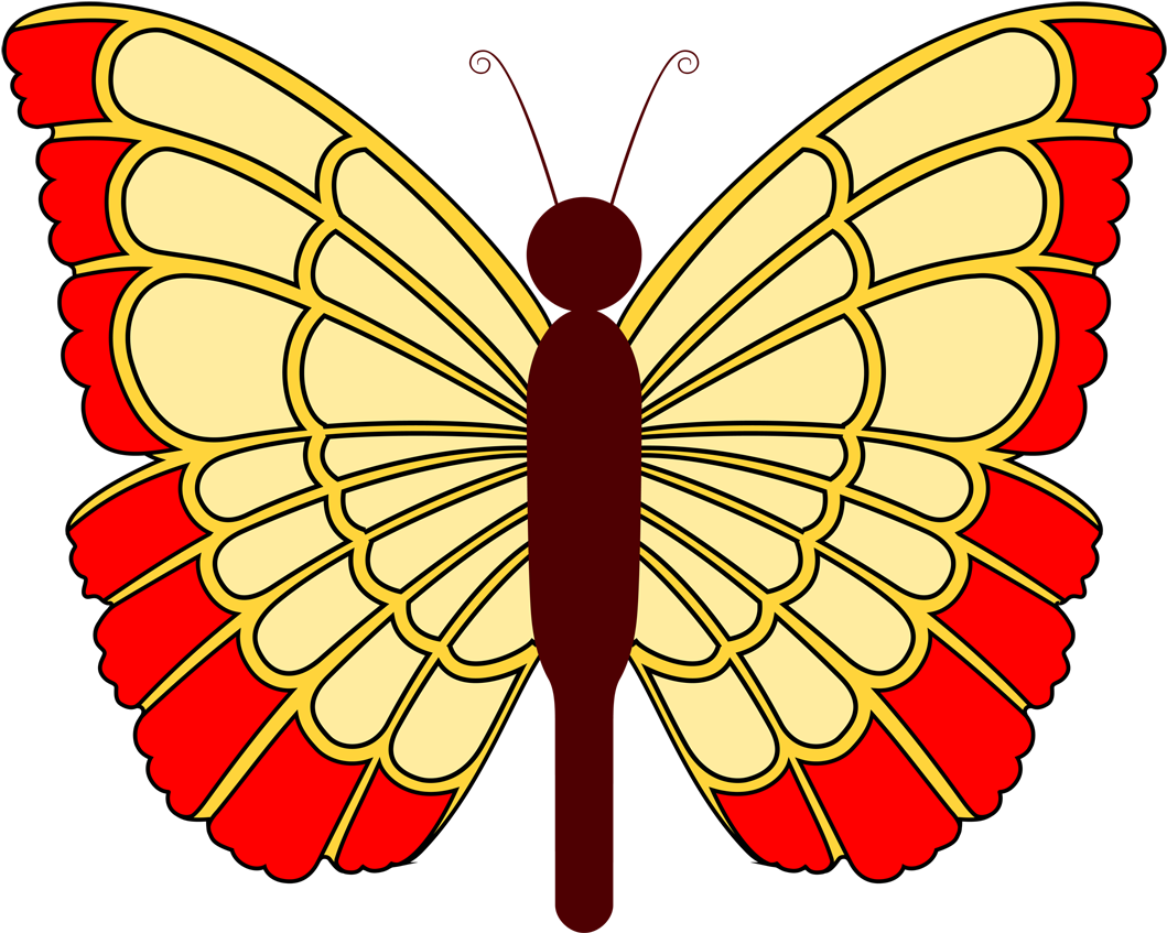 Butterfly2 Yellow Red - Butterfly2 Yellow Red (1200x934)