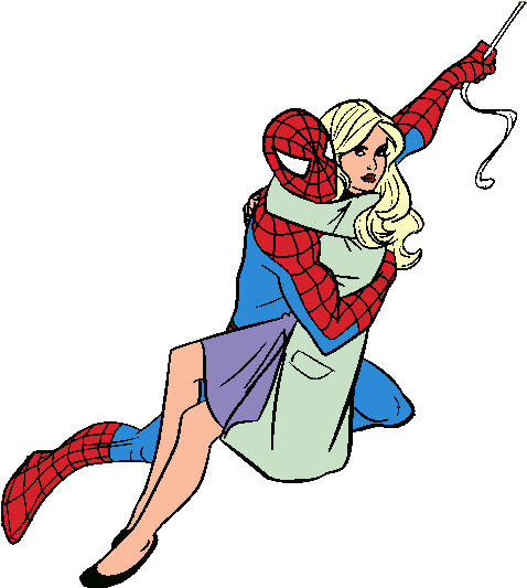 Spiderman Clipart Cliparts And Others Art Inspiration - Spiderman And Gwen Stacy Cartoon (490x549)