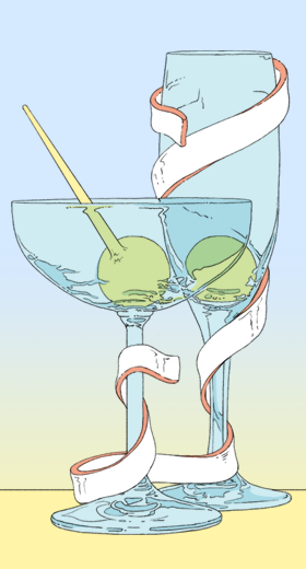 The Champagne Coupe, Or Saucer, Is Shallow And Rounded - Cartoon (280x520)