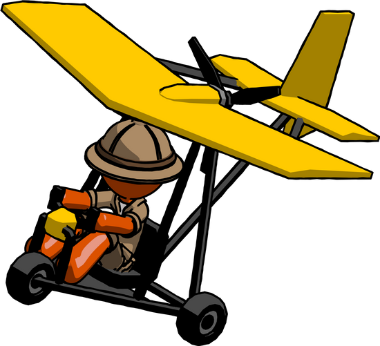 Man In Ultralight Aircraft Top Side View - Clergy (550x501)