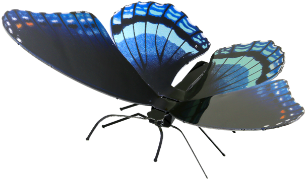 Red-spotted Purple Butterfly - Fascinations Metal Earth Red Spotted Purple Butterfly (620x619)