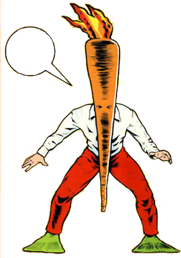 Flaming Carrot With Speech Bubble - Flaming Carrot Comics (642x900)