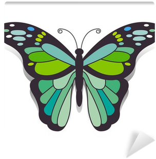 Maleri Af Blå Og Gule Sommerfugle (400x400)