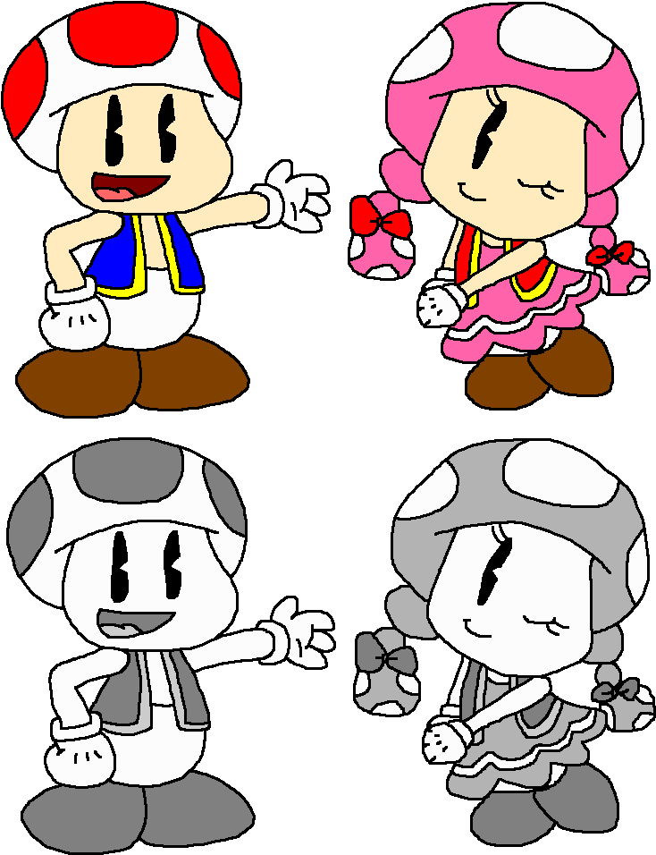Toad And Toadette By Pokegirlrules - Toad & Toadette Deviantart (780x985)