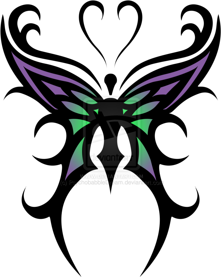 Tribal Butterfly Cross Tattoos - Tribal Butterfly Tattoo Designs (900x1060)