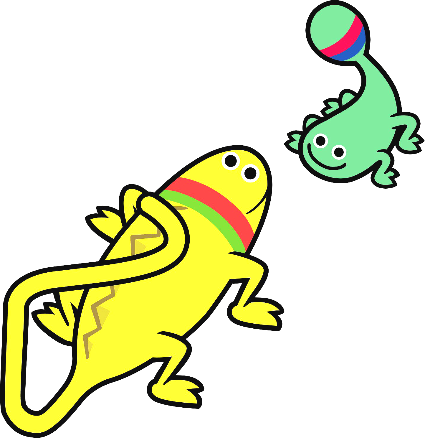 Love Lizards - Rhythm Heaven Love Lizards (1443x1486)