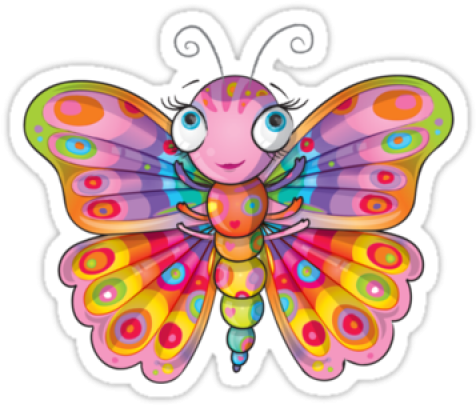 Rainbow Butterfly Clipart Google - Sticker Butterfly (500x500)