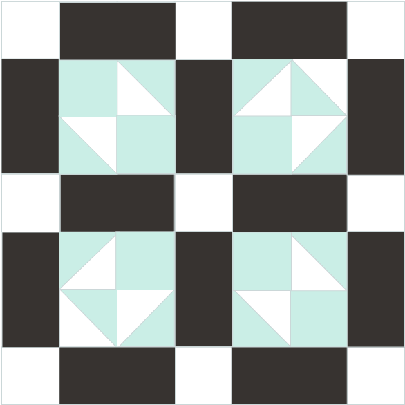Image Of The Lover's Tiff Quilt Block - Molde Caixa Dia Das Mães (600x600)