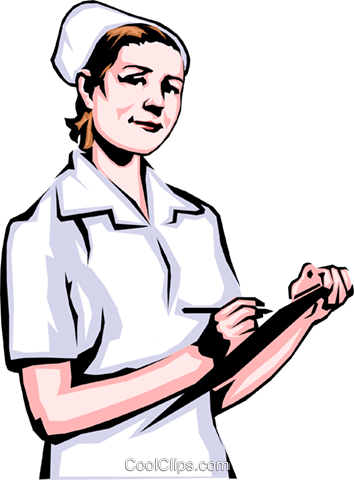 Nurse With Clipboard Royalty Free Vector Clip Art Illustration - Nurse