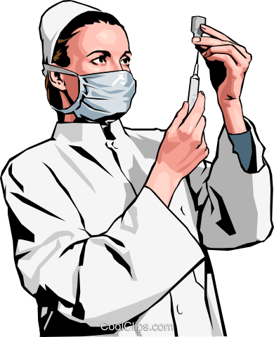 Vet Preparing Injection Royalty Free Vector Clip Art - Nursing Medication Clip Art (390x480)