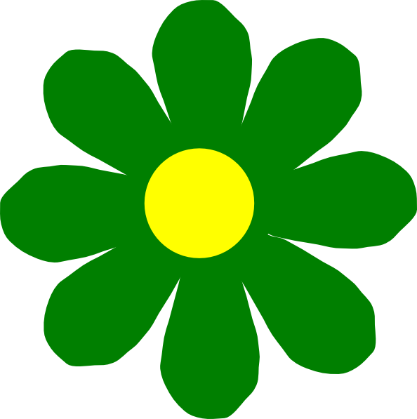 Green Flower Clipart Green Flower Clip Art At Clker - Green Flower Clip Art (594x597)