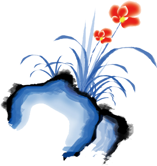 Ink Wash Painting Graphic Design Illustration - 蘭花 卡通 (626x650)