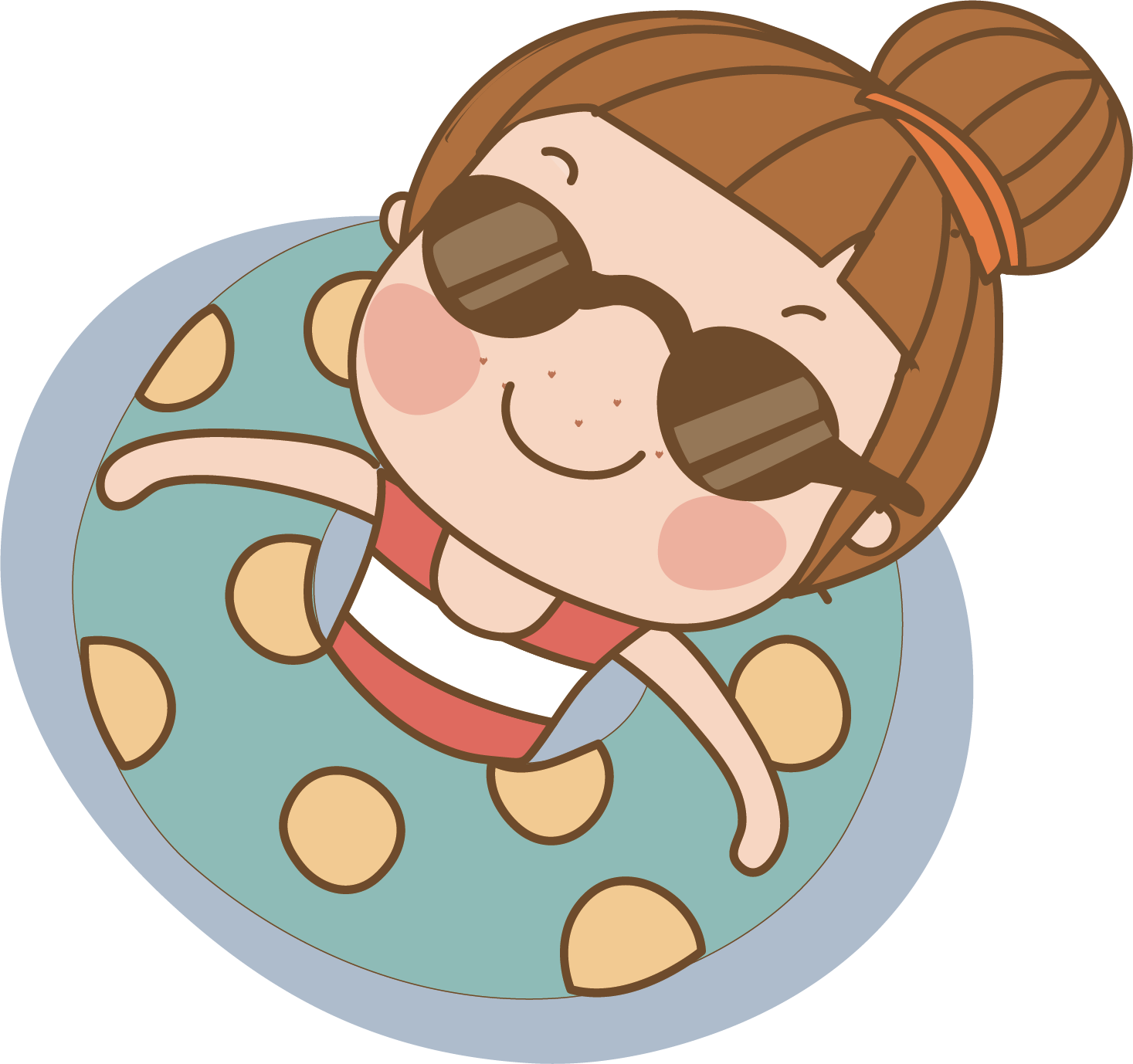 游泳卡通人物图标元素 - Cartoon (1467x1378)