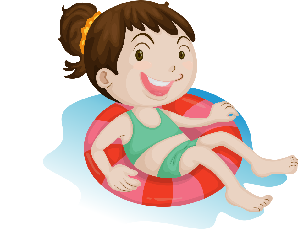 女孩游泳卡通囹âa 游泳的女孩 - Girl Swimming Cartoon (1000x1000)