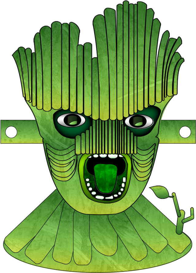 Groot Face Mask Cut Out And Colour - Groot Face Mask (640x905)