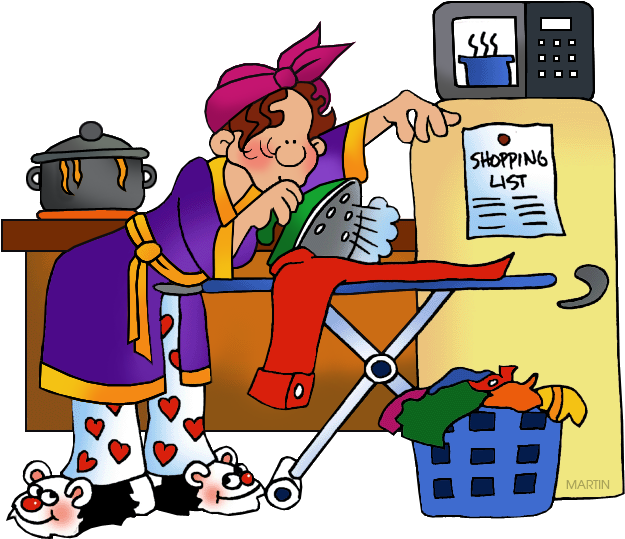 Occupations Clip Art By Phillip Martin Housewife Clipart - دلوعة وفي البيت شطورة (648x566)