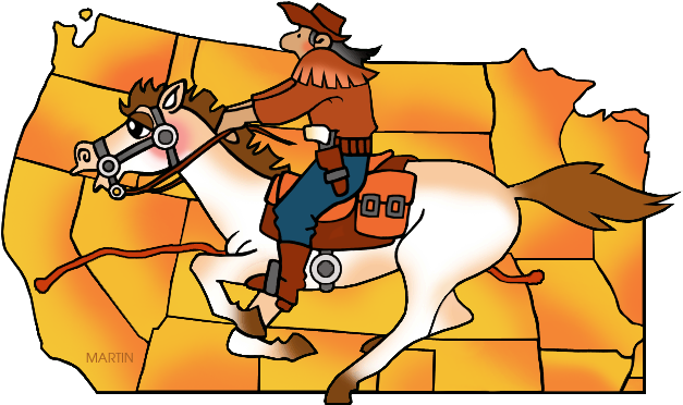 Occupations Clip Art By Phillip Martin - Pony Express Clipart (648x424)