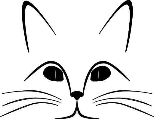 Cat Face Outline Clipart - May Your Heart Greeting Cards (512x395)