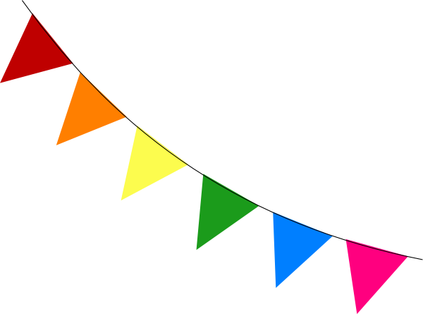 Rainbow Bunting Diagonal Clip Art At Clker - Rainbow Bunting Clipart (600x445)