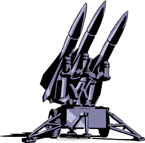 Rockets Ready For Launch Royalty Free Vector Clip Art - Missile (480x473)