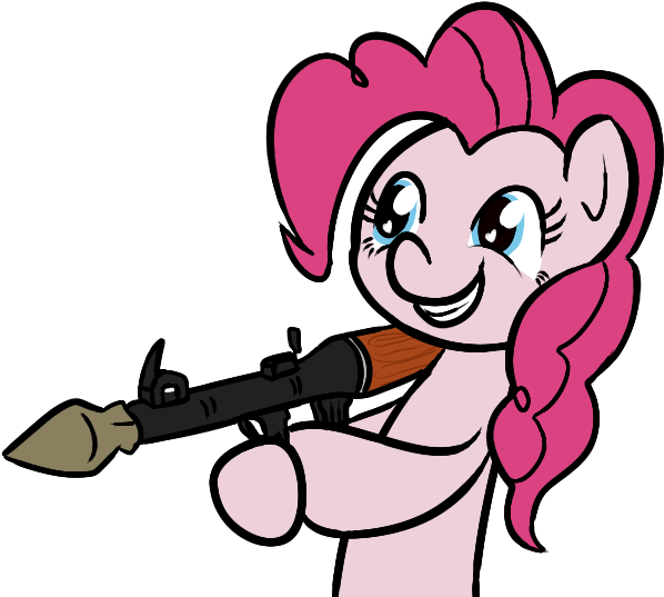 Niksiekins, Gun, Pinkie Pie, Rocket Launcher, Rpg, - Cartoon (660x553)