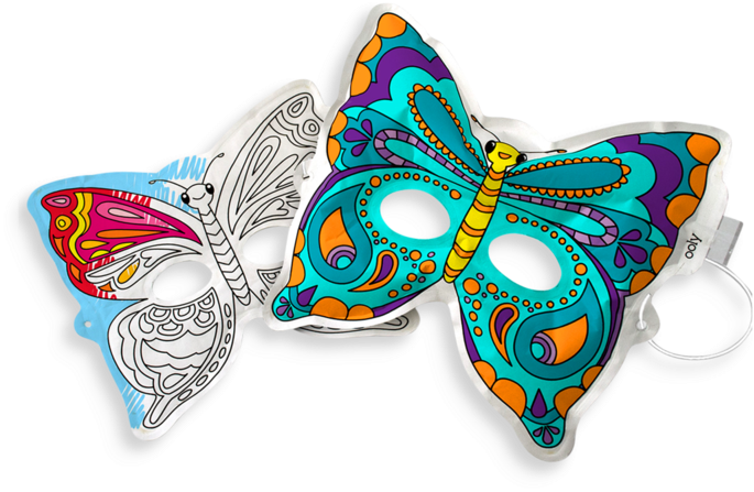 Inflatable, Paper Butterfly Mask From 3d Colorables - Ooly - Diy 3d Inflatable Colorables - Breezy Butterfly (800x800)