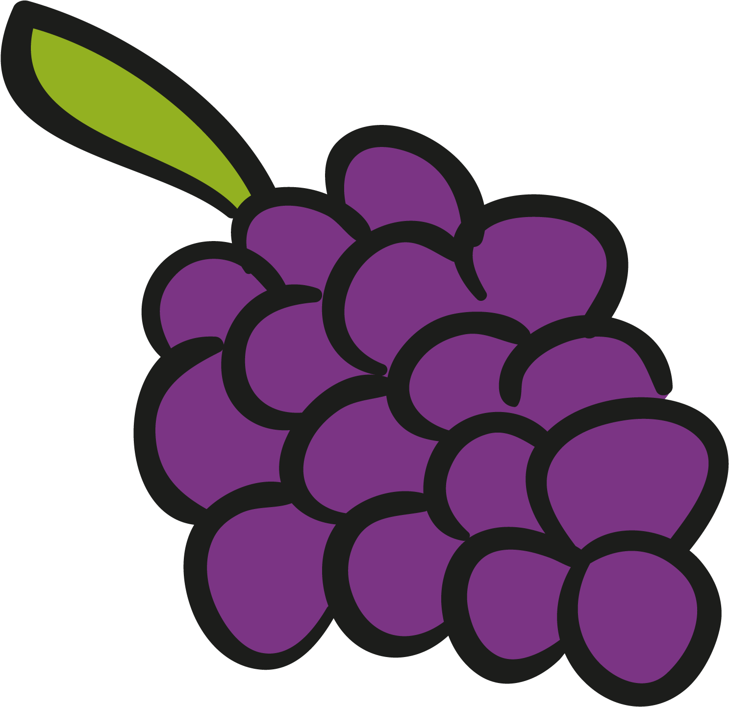 Grape Animation Illustration - Bunch Of Grapes Cartoon (1517x1518)