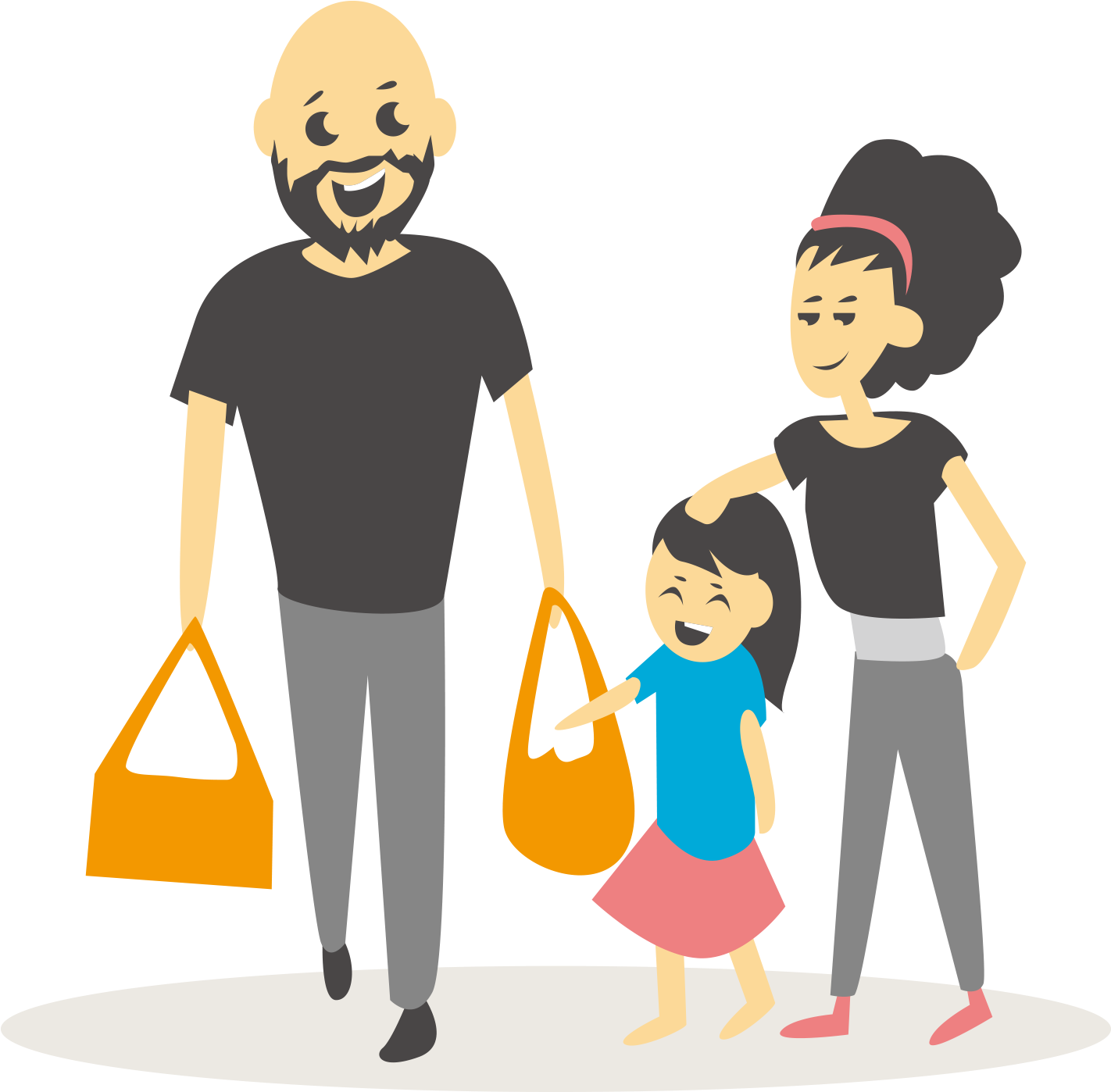 Family Shopping Illustration - Family Cartoon People Shopping Png (2000x2000)