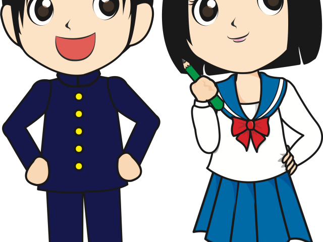 Japan Clipart Student - Student Boy Girl Png (640x480)