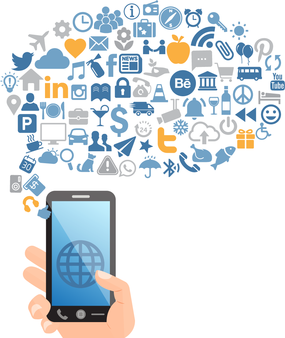 Social Media Marketing Social Network Social Influence - Social Network On Mobile Png (1200x1200)