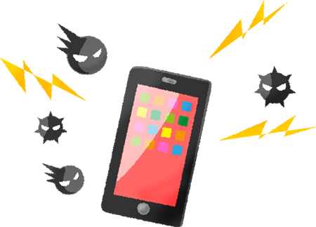 Cell Phone Infected With Viruses - Virus De Cumputadora Png (450x323)