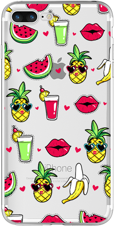 For Iphone 4 4s 5 5s Se 5c 6 6s 7 Plus Watermelon Banana - Cartoon (1001x1001)