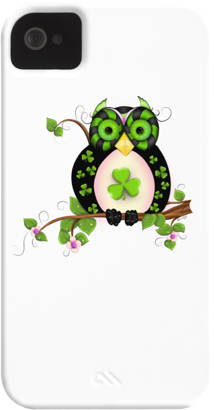 St Patrick Hooty Owl Art Barely There Phone Case - St Patrick Tag - Kleeblatt - Eule - Dekor Grußkarte (600x900)