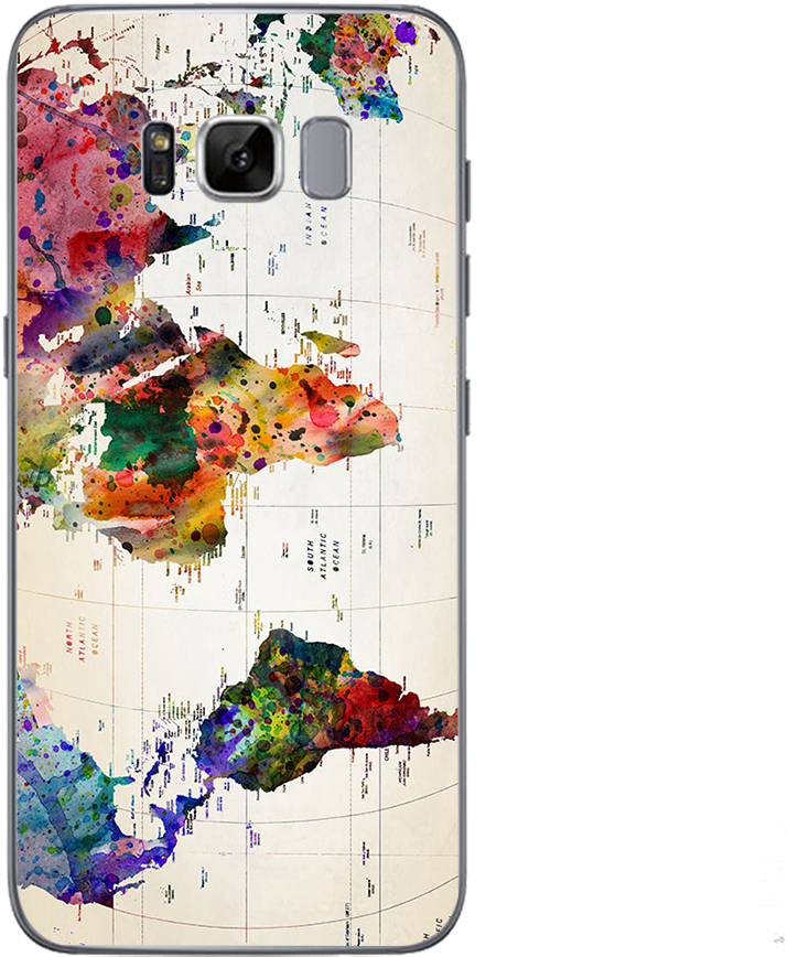 Map Coffee Shark Case For Samsung Galaxy S3 S4 S5 S6 - Iphone 8 Plus Case World Map (1001x1001)