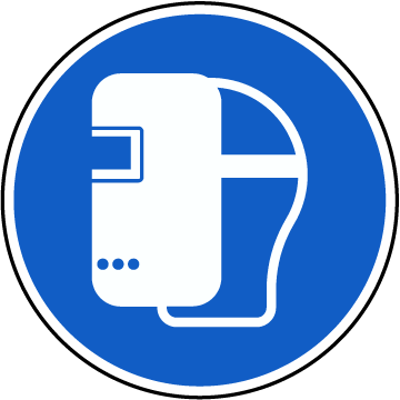 Note At The Time Of Hire The Make And Model Of The - Welding Mask Safety Sign (360x360)