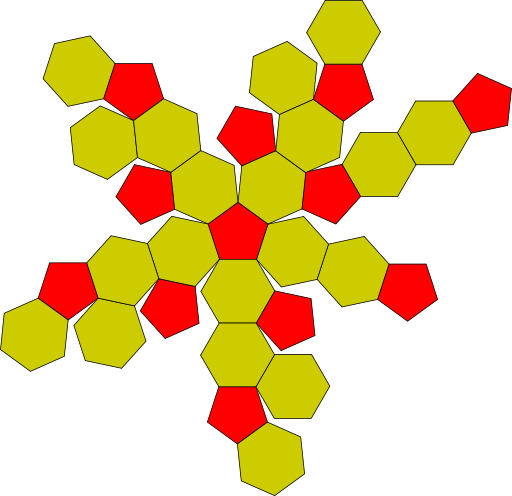 Truncated Icosahedron Flat-2 - Truncated Icosahedron Template (512x496)