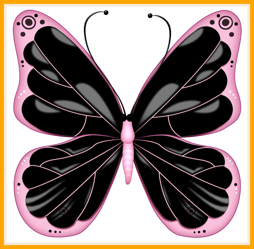 Butterfly Clipart Flying Butterfly Clipart Png Incredible - Pink And Black Butterfly Clipart (983x965)