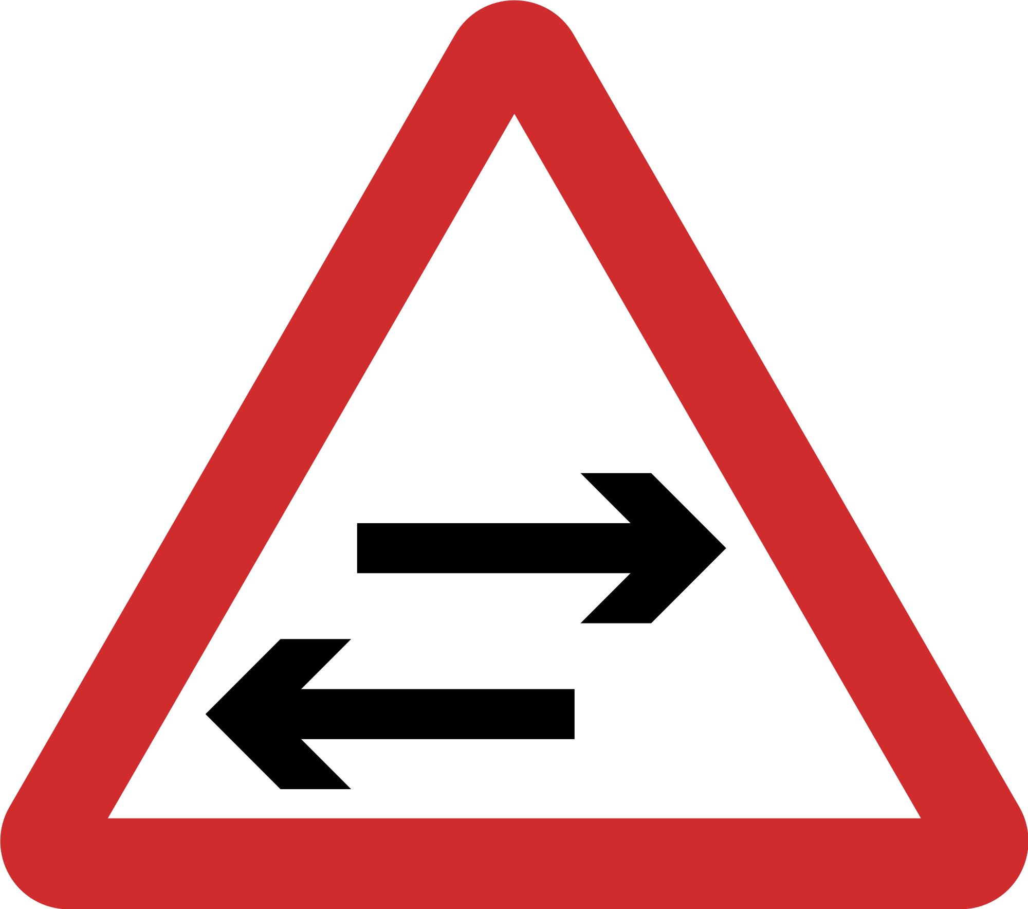 Open - Two Way Traffic Sign (2000x1767)