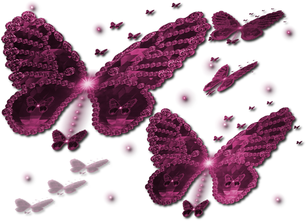 Purple Butterflies - Borboleta Cor-de-rosa Camiseta (1037x771)