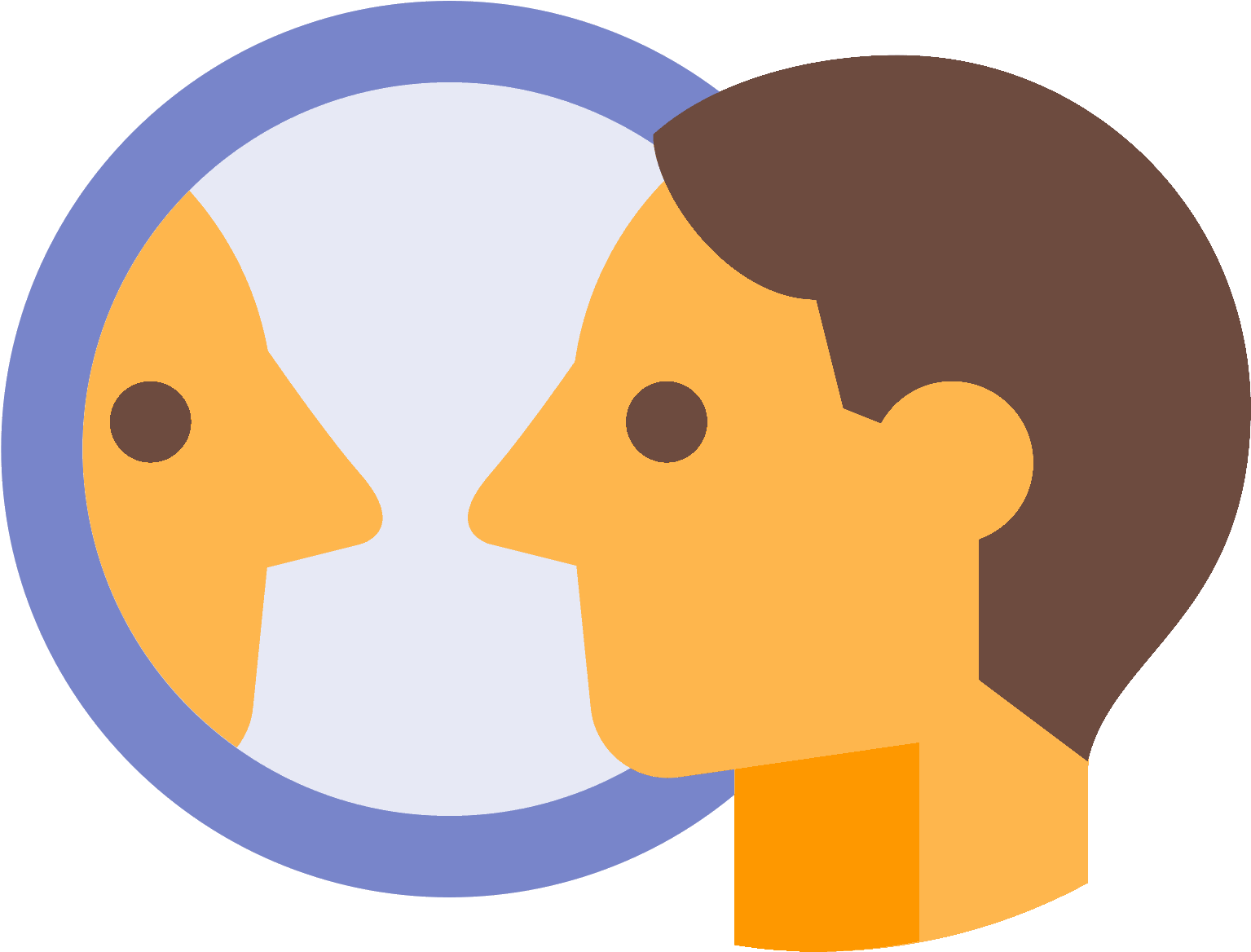 This Is An Image Of A Simplified Human Face - Looking In Mirror Png (1600x1600)