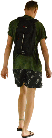 Swim Trunks, Backpack, Flip Flops - Swimming Pool (450x450)