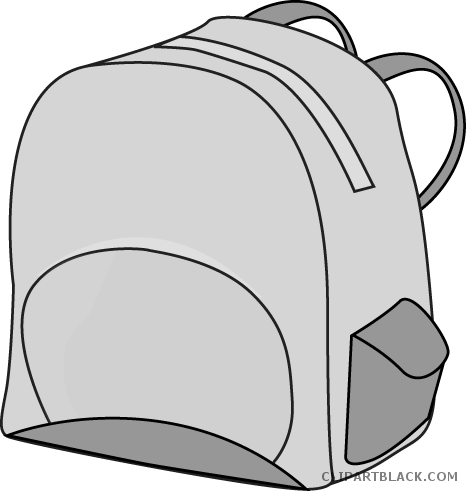 School Backpack Tools Free Black White Clipart Images - School Backpack Tools Free Black White Clipart Images (466x491)