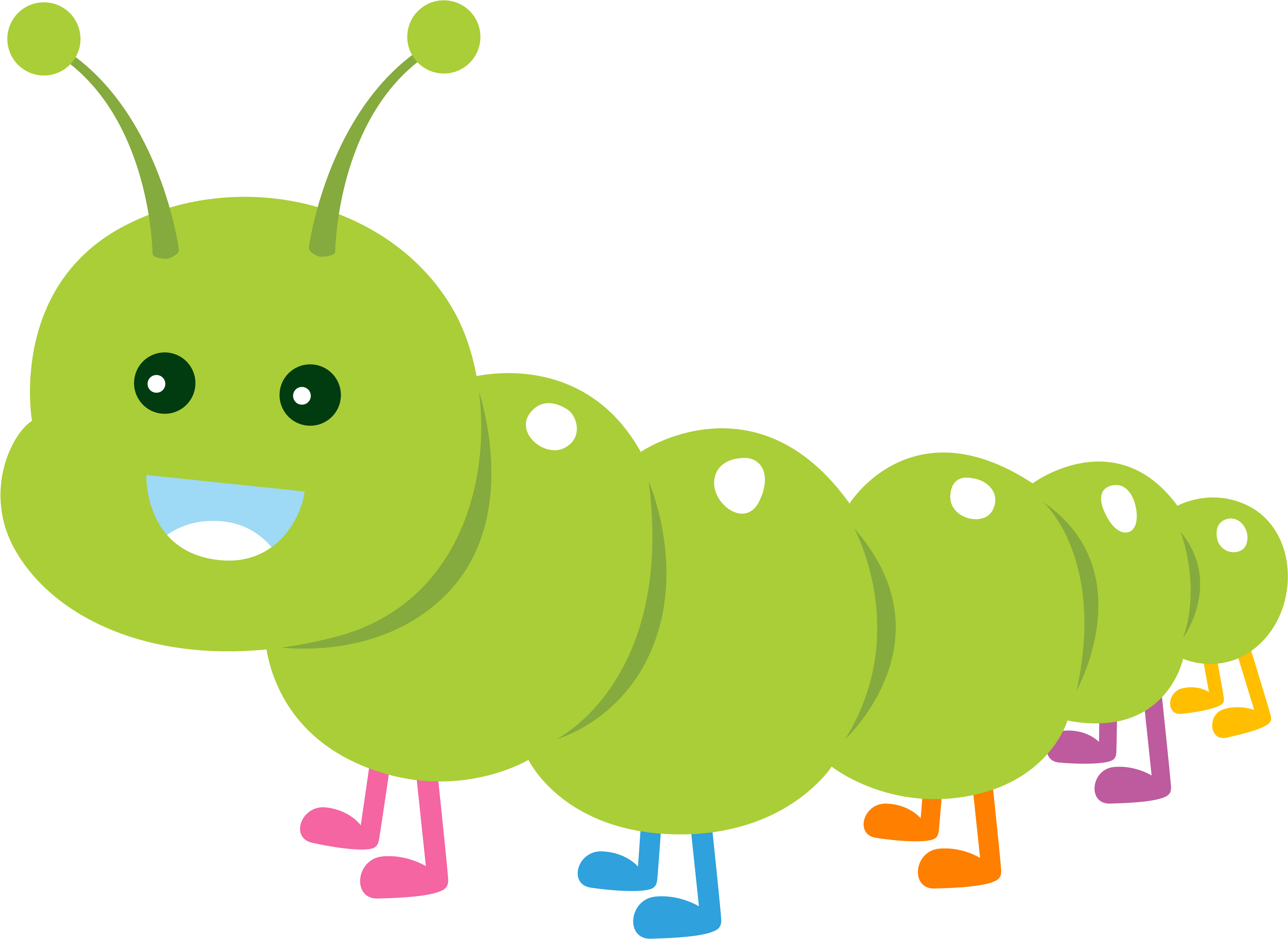Birthday Bash, Happy Birthday, Clipart, Caterpillar, - Oruga Animada Png (3645x2598)