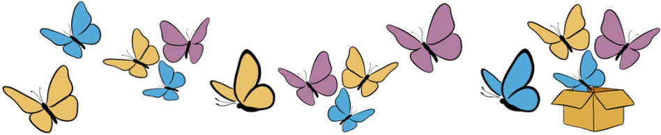 Flying Butterflies Border Stock Photography - Group Of Butterflies Clipart (965x196)