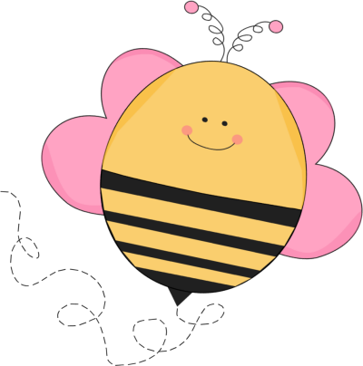 Buzzing Pink Bee - Pink Bee Clipart (400x404)