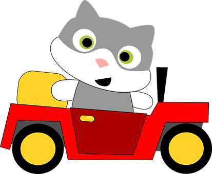 Baby Decoration Car Cat Car Car Car Car Ca - Cat In The Car Clip Art (413x340)