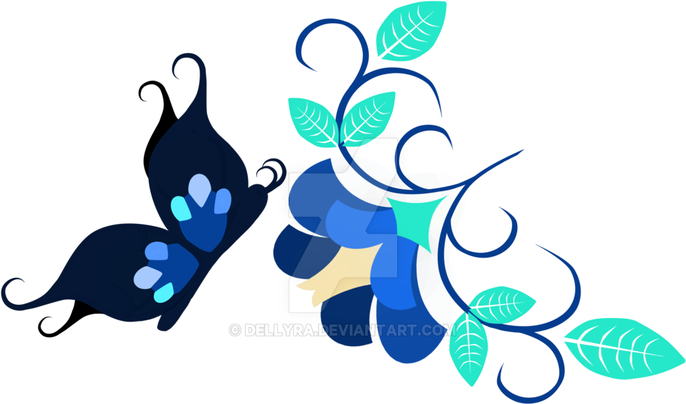Commission Cutie Mark Blue Butterfly By Dellyra - Blue (1024x708)