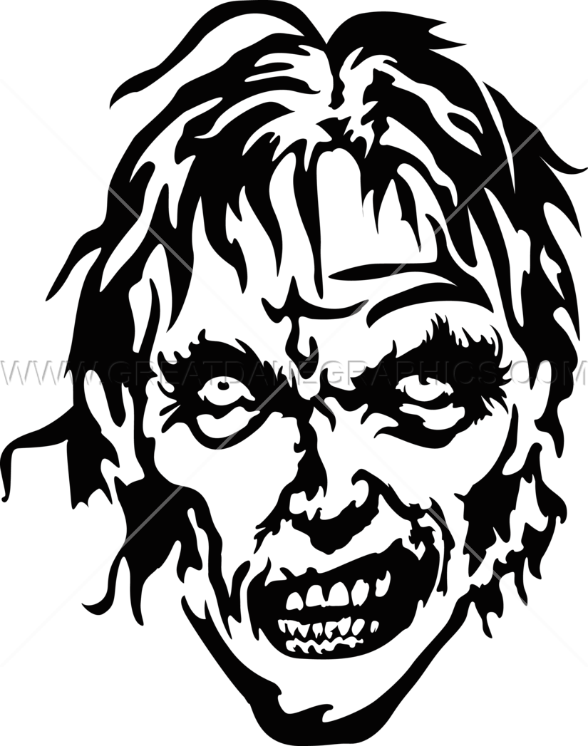 Zombie Grin - Zombie Stencil (825x1047)