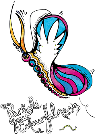 Butterfly Illustration, Hand Drawn Butterfly, Funky - Watercolor Painting (341x472)